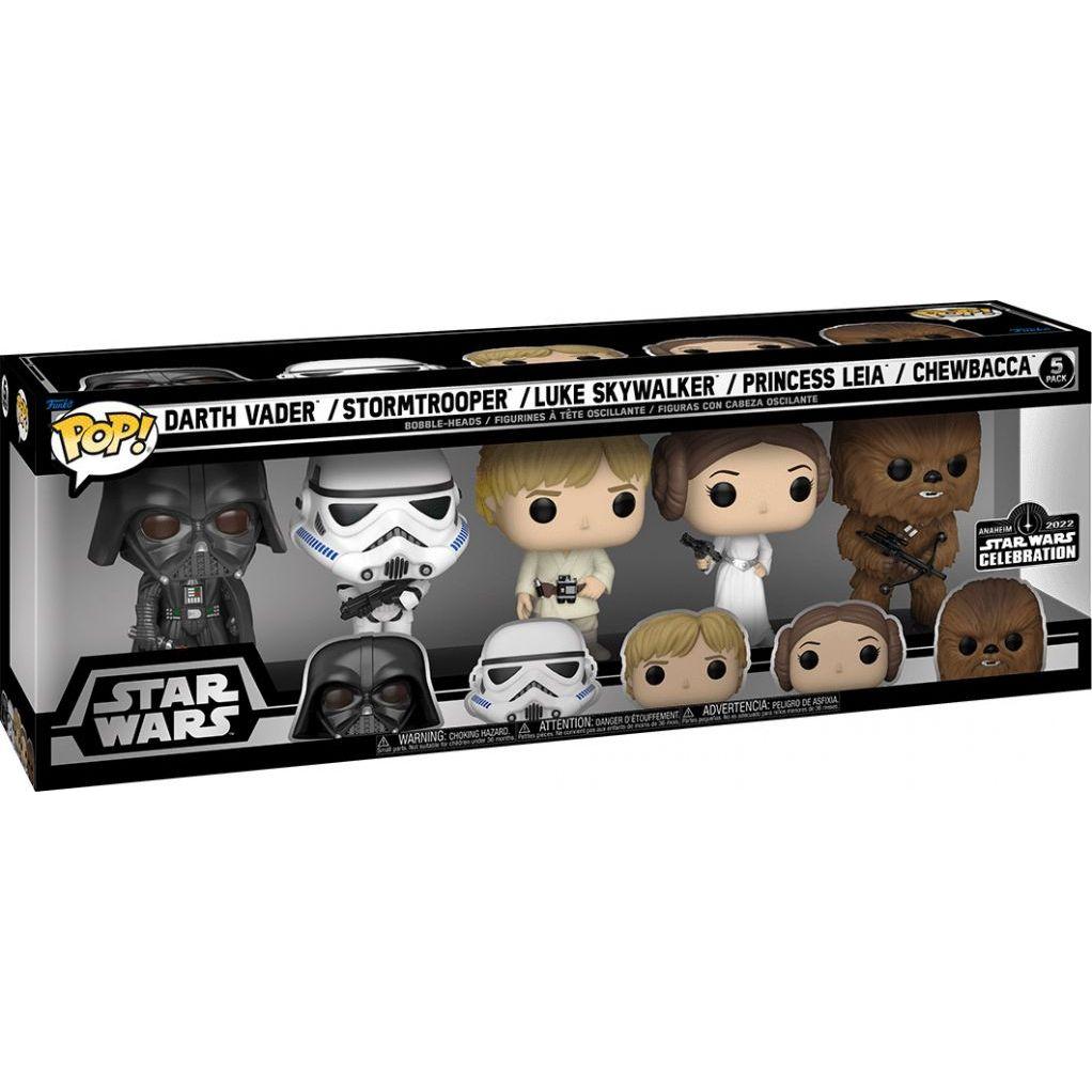 Funko Pop! Star Wars: 5 Pack, Darth Vader, Stormtrooper, Luke Skywalker, Princess Leia, Chewbacca ENG Merchandising